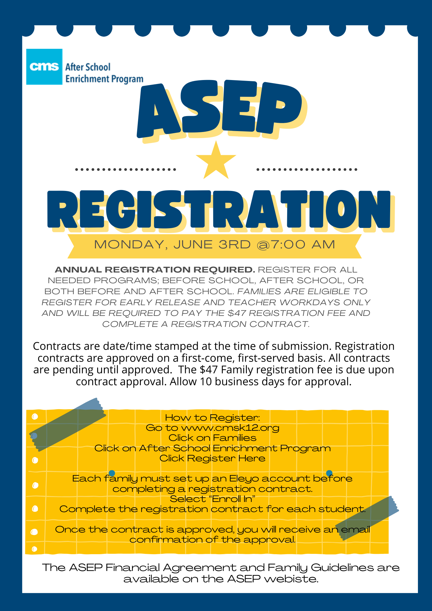  ASEP Registration - June 3 @  7 AM 